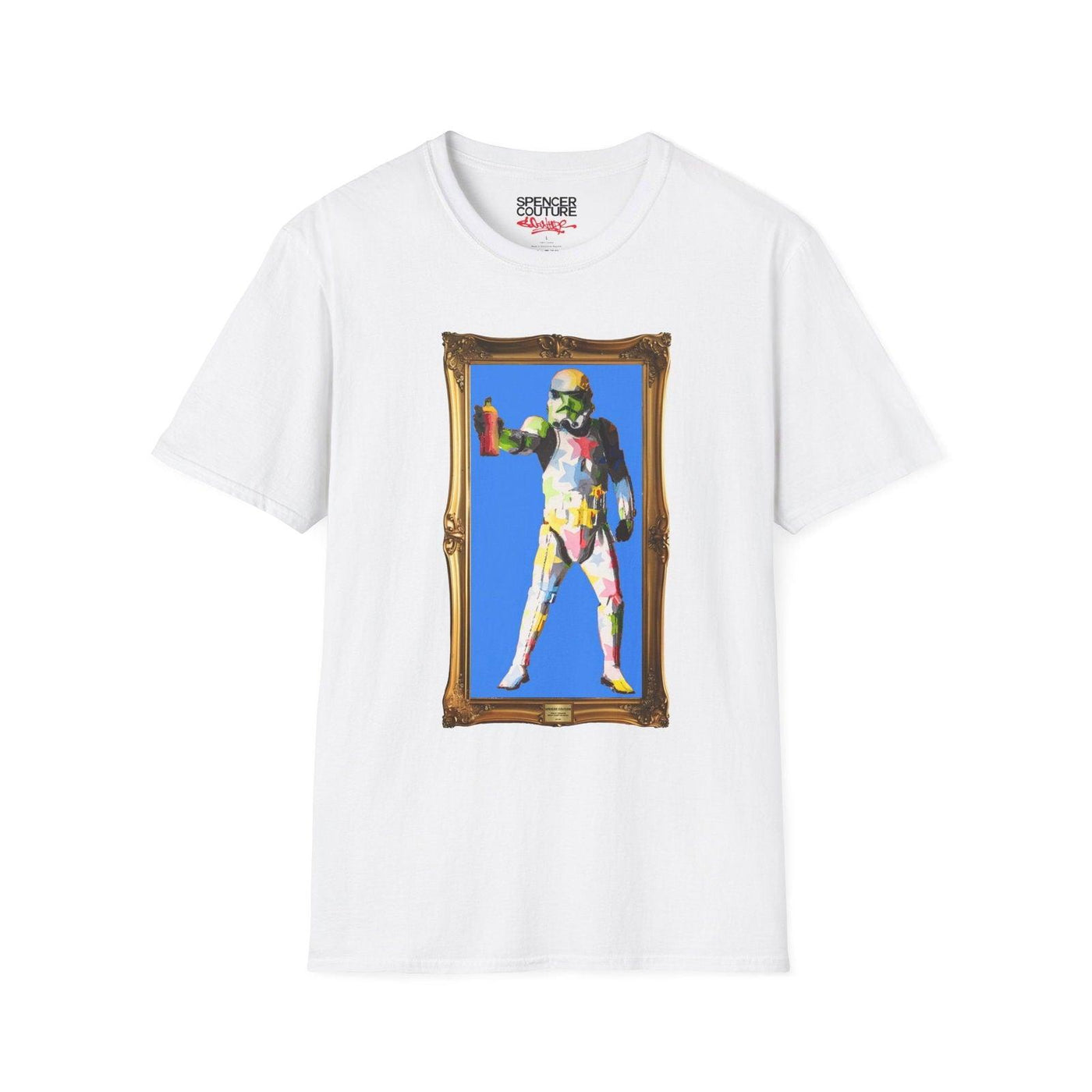 Blue Spray Trooper Artist T-Shirt - Spencer Couture