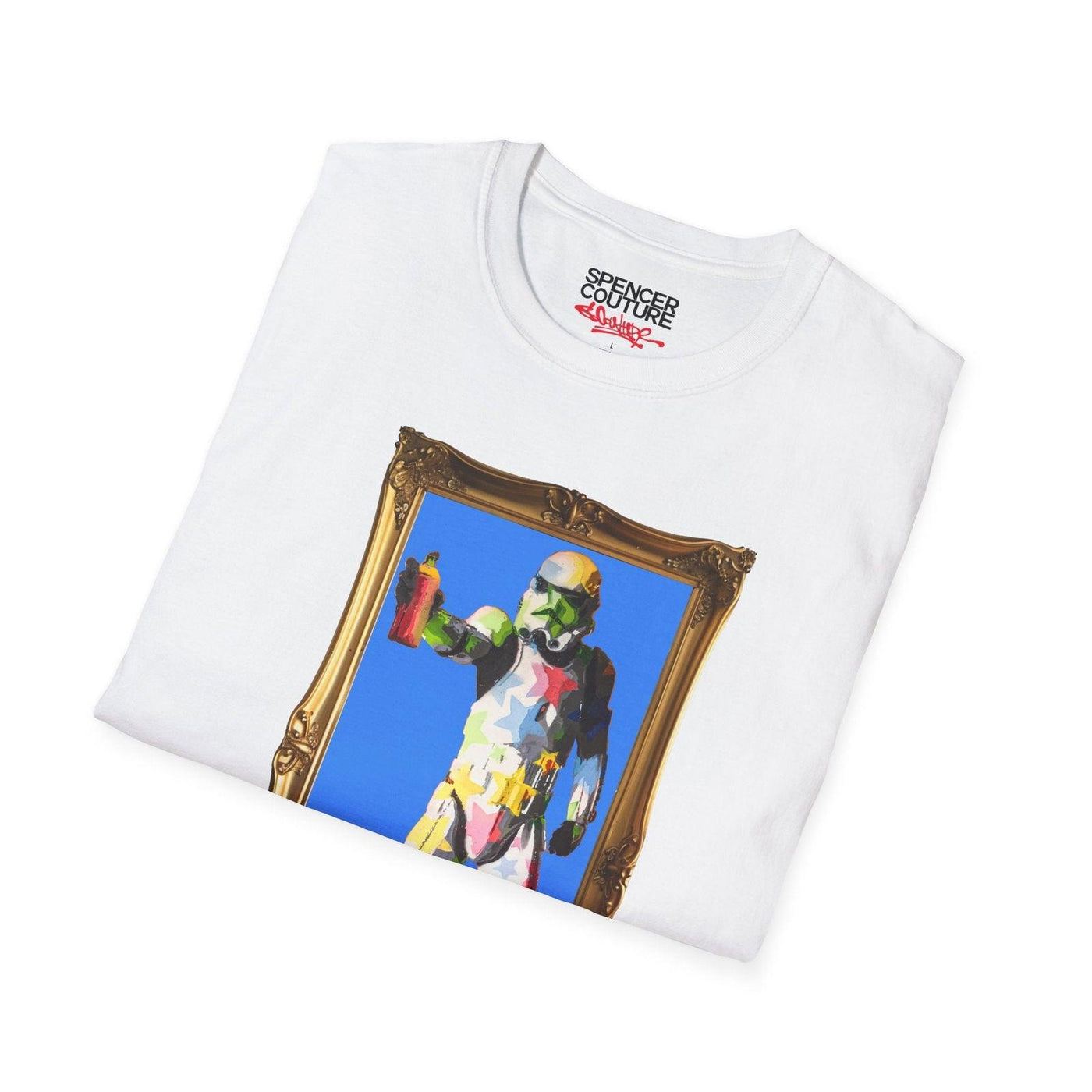 Blue Spray Trooper Artist T-Shirt - Spencer Couture