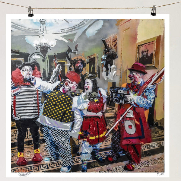 Capitol Clowns - Limited Edition Street Art Print by Spencer Couture
