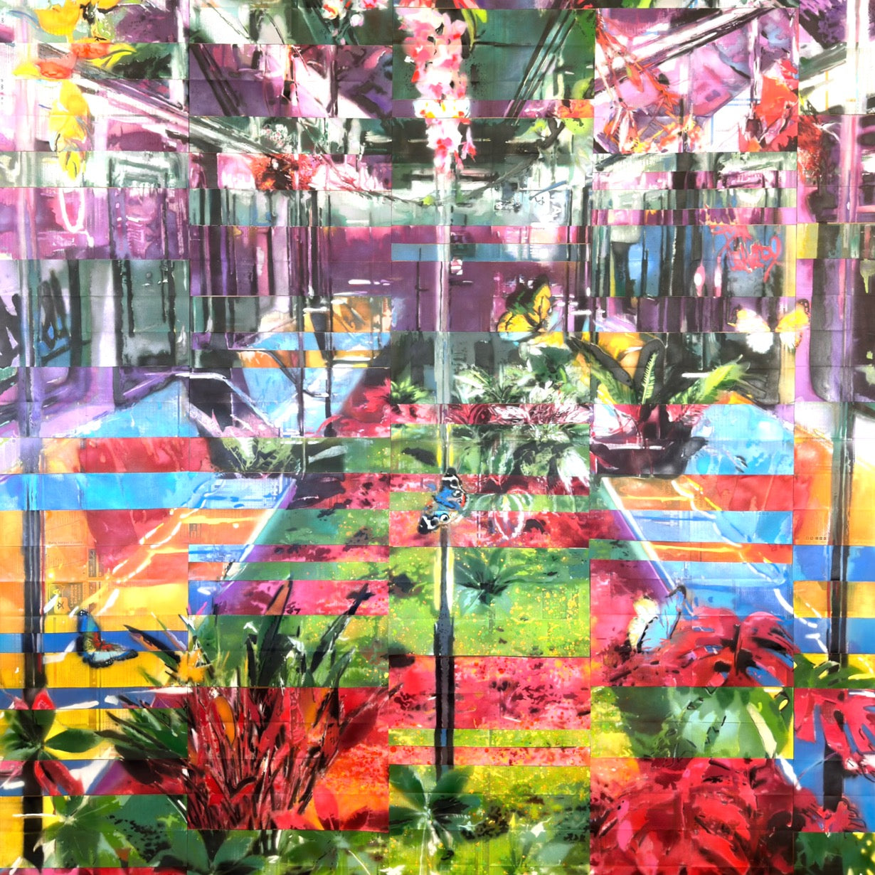 When Nature Takes Over - Original Spray Paint on Subway Maps