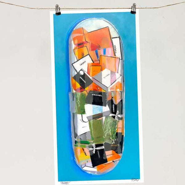 Shopping Addict Vice Pill- Limited Edition Street Art Print by Spencer Couture