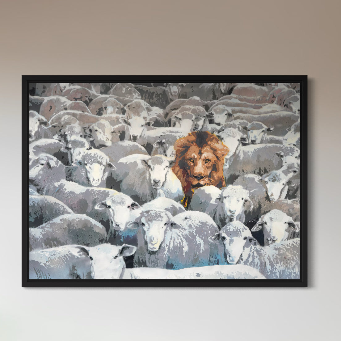 Lion Among Sheep - Limited Edition Street Art Print by Spencer Couture