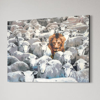 Lion Among Sheep - Limited Edition Street Art Print by Spencer Couturet