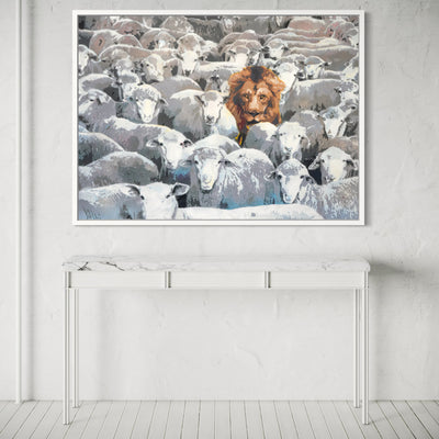 Lion Among Sheep - Limited Edition Street Art Print by Spencer Couturet