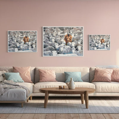 Lion Among Sheep - Limited Edition Street Art Print by Spencer Couturet