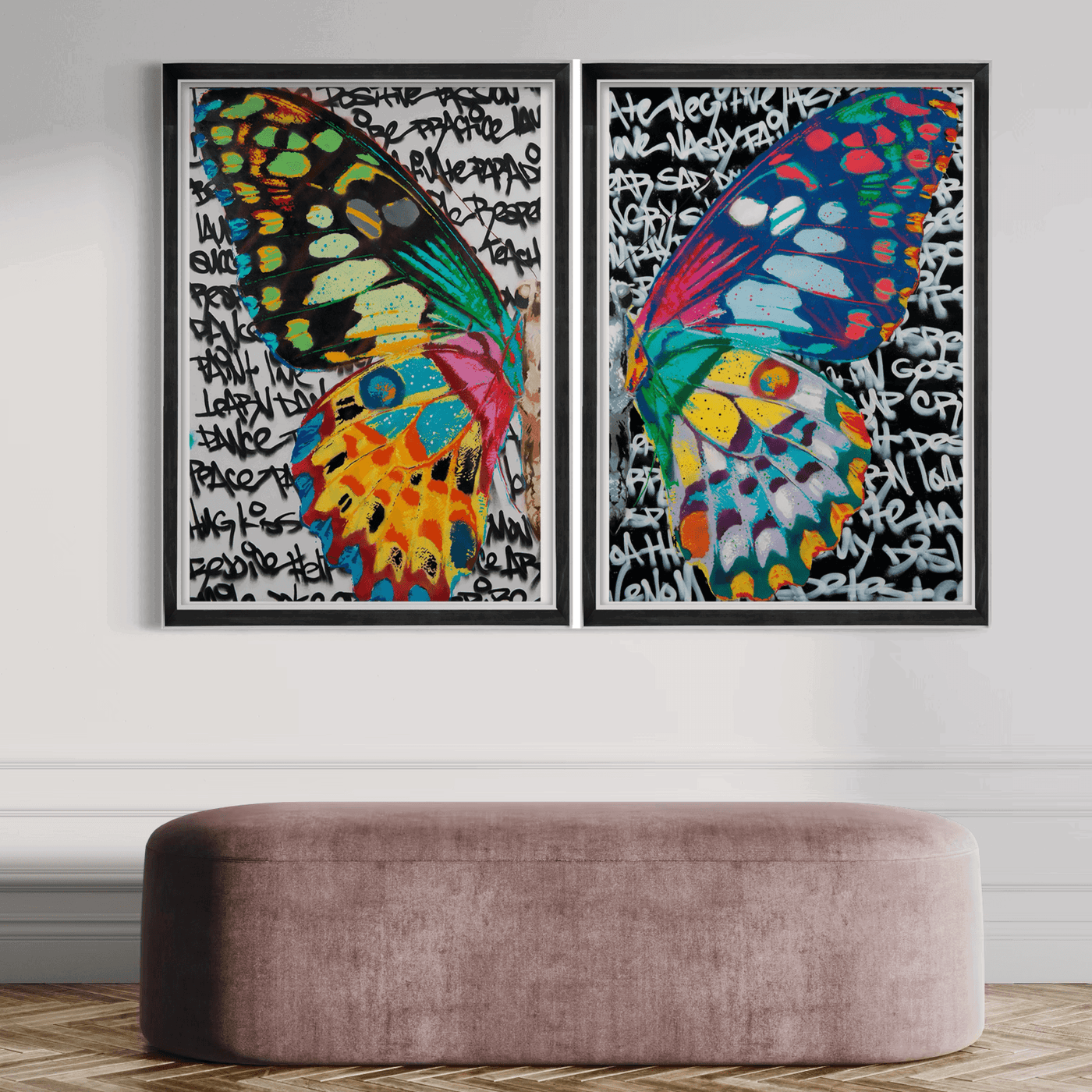 Two Sides to Every Butterfly-Two Piece Giclée Print Set - Spencer Couture