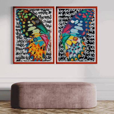 Two Sides to Every Butterfly-Two Piece Giclée Print Set - Spencer Couture