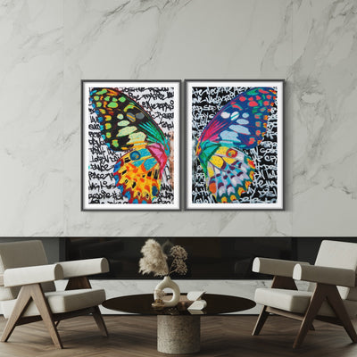 Two Sides to Every Butterfly-Two Piece Giclée Print Set